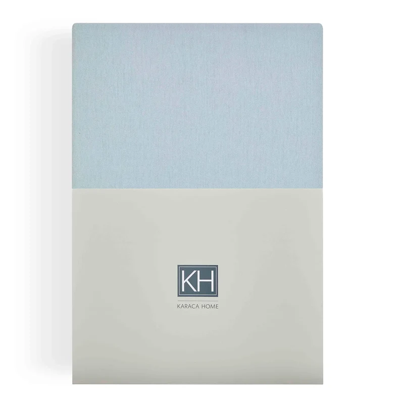 Karaca Home Jersey Spannbetlaken hellblau 100x200 cm + 30 cm Öko-Tex zertifiziert