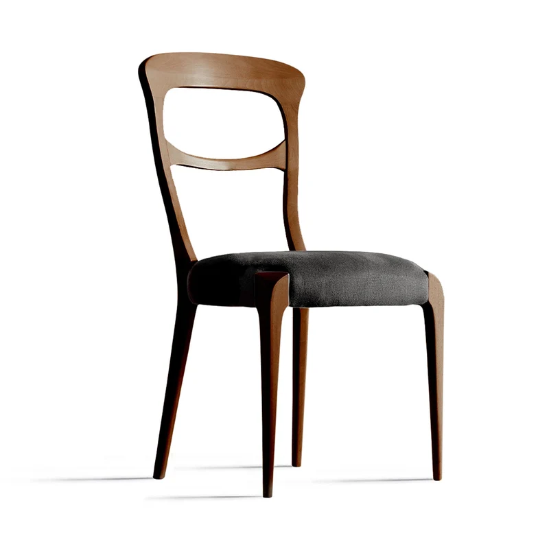 Natural Walnut Wood Chair CAPOTAVOLA by Dale Italia