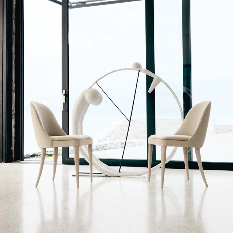 Grey Walnut Wood Upholstered Chair CORDIALE by Dale Italia