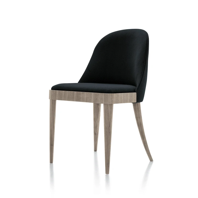 Grey Walnut Wood Upholstered Chair CORDIALE by Dale Italia