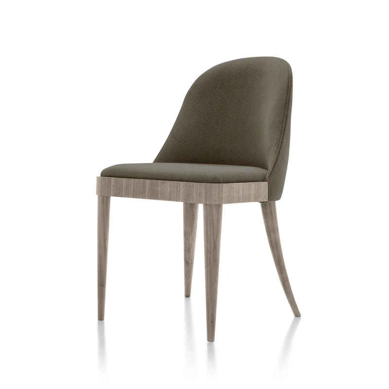 Grey Walnut Wood Upholstered Chair CORDIALE by Dale Italia