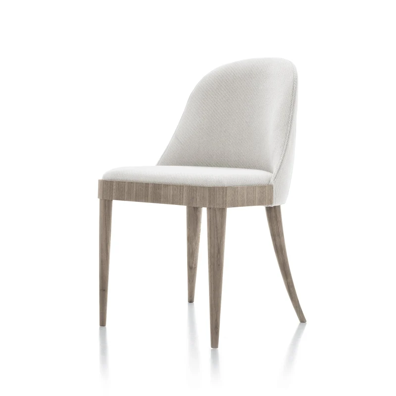 Grey Walnut Wood Upholstered Chair CORDIALE by Dale Italia