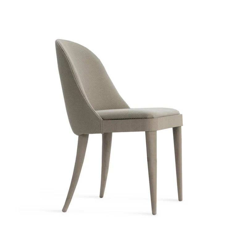 Grey Walnut Wood Upholstered Chair CORDIALE by Dale Italia