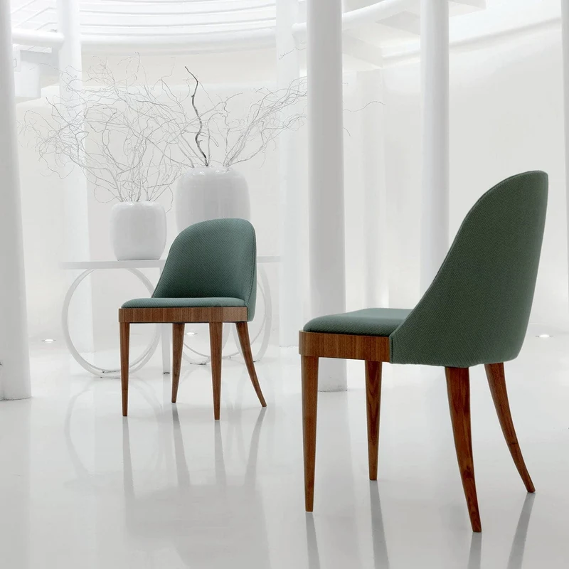 Natural Walnut Wood Upholstered Chair CORDIALE by Dale Italia