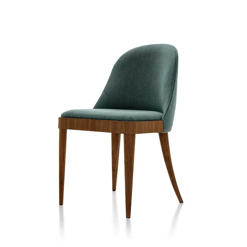 Natural Walnut Wood Upholstered Chair CORDIALE by Dale Italia