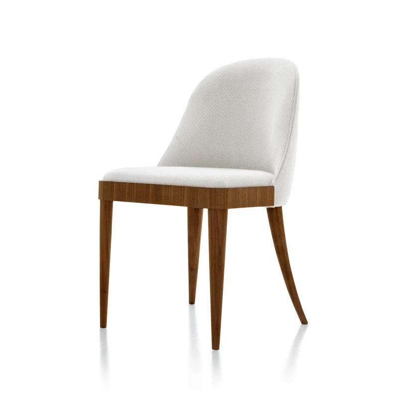 Natural Walnut Wood Upholstered Chair CORDIALE by Dale Italia