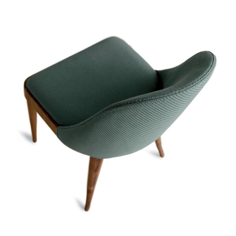 Natural Walnut Wood Upholstered Chair CORDIALE by Dale Italia