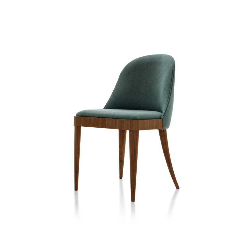 Natural Walnut Wood Upholstered Chair CORDIALE by Dale Italia