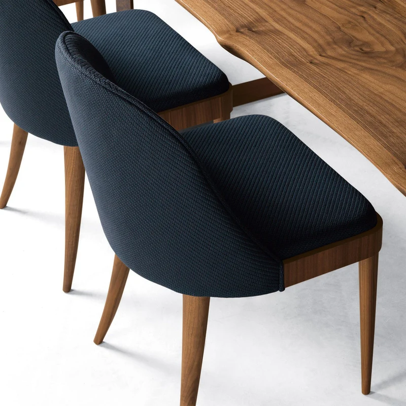 Natural Walnut Wood Upholstered Chair CORDIALE by Dale Italia