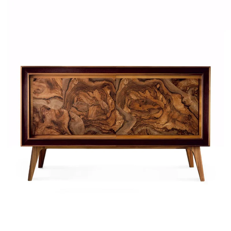 Walnut Wood Sideboard QUADRA Radica Doors by Dale Italia