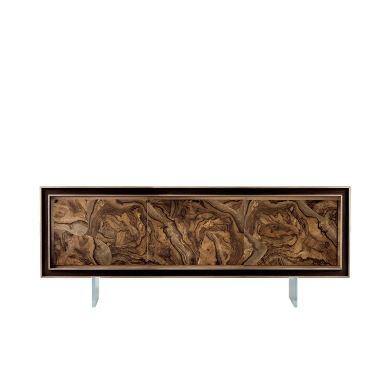 Walnut Wood Sideboard QUADRA Radica Doors by Dale Italia