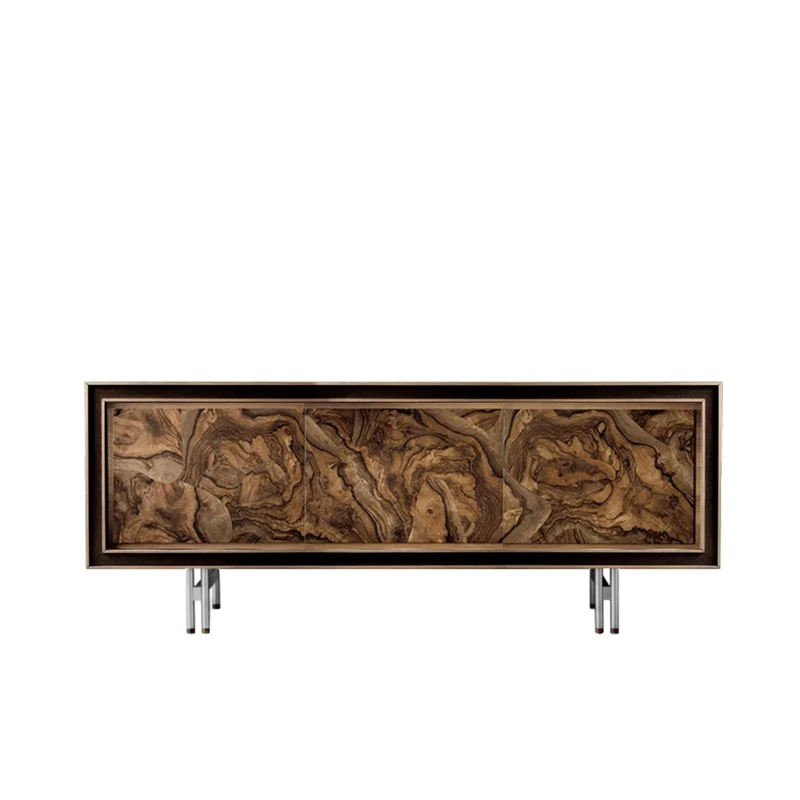 Walnut Wood Sideboard QUADRA Radica Doors by Dale Italia