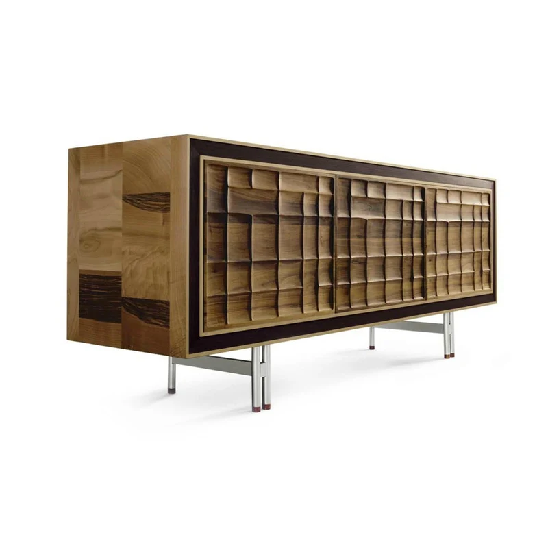 Walnut Wood Sideboard QUADRA Scacco Doors by Dale Italia