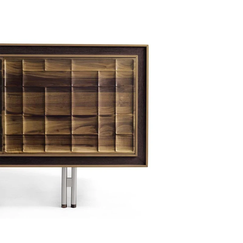 Walnut Wood Sideboard QUADRA Scacco Doors by Dale Italia