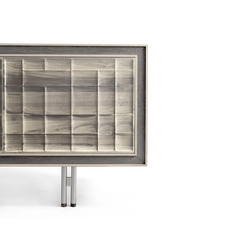Grey Walnut Wood Sideboard QUADRA Futura Doors by Dale Italia