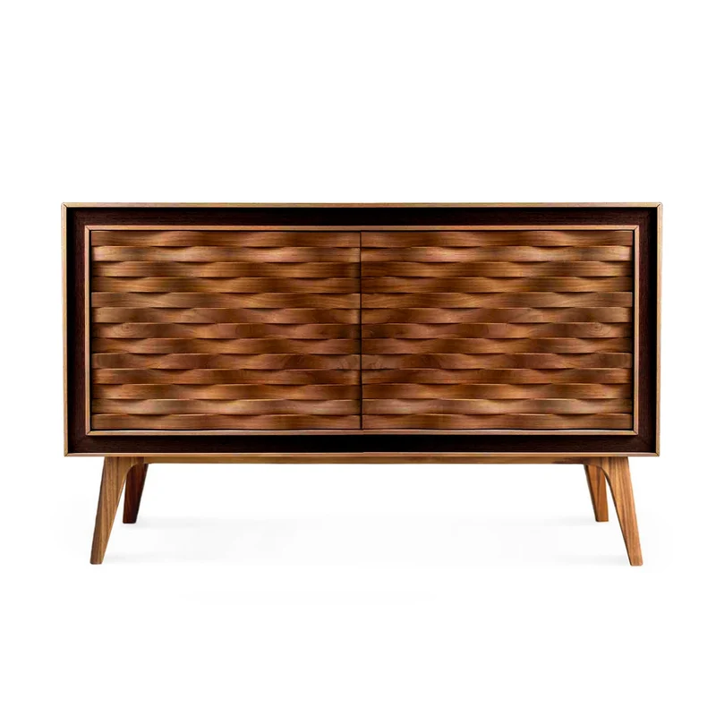 Walnut Wood Sideboard QUADRA Nastro Doors by Dale Italia