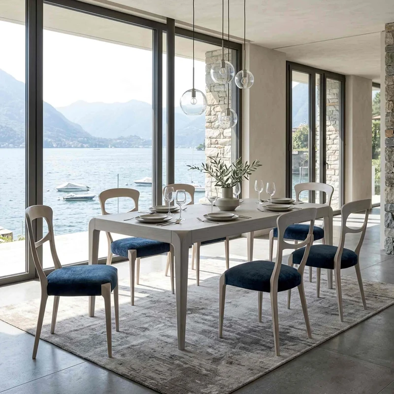 Extendable Walnut Wood Table SENTIERO by Dale Italia