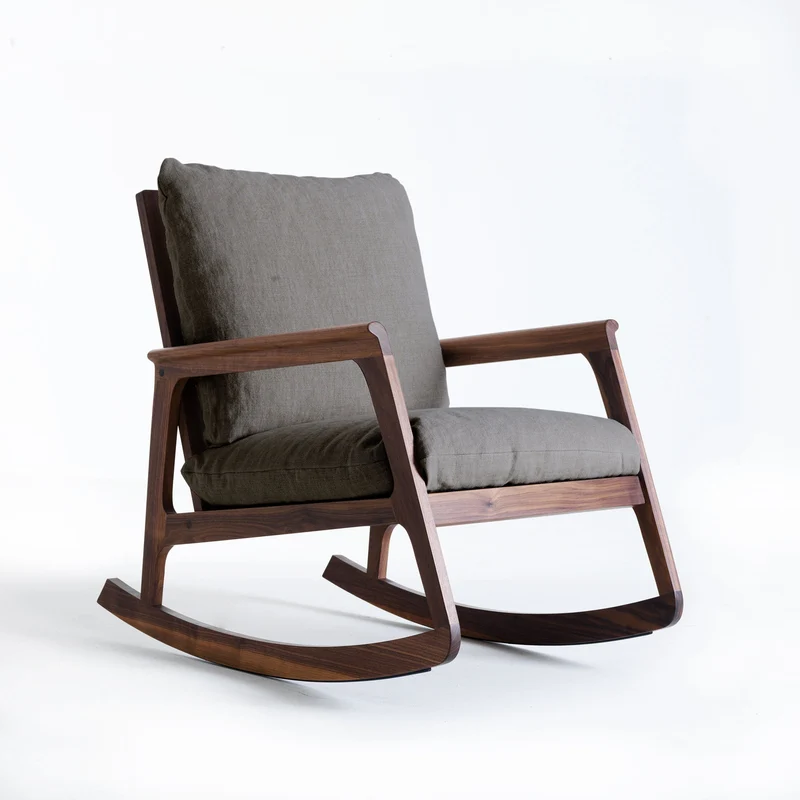 Walnut Wood Rocking Armchair MOMENTO by Dale Italia