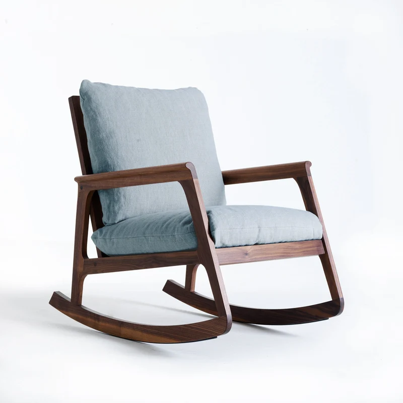 Walnut Wood Rocking Armchair MOMENTO by Dale Italia