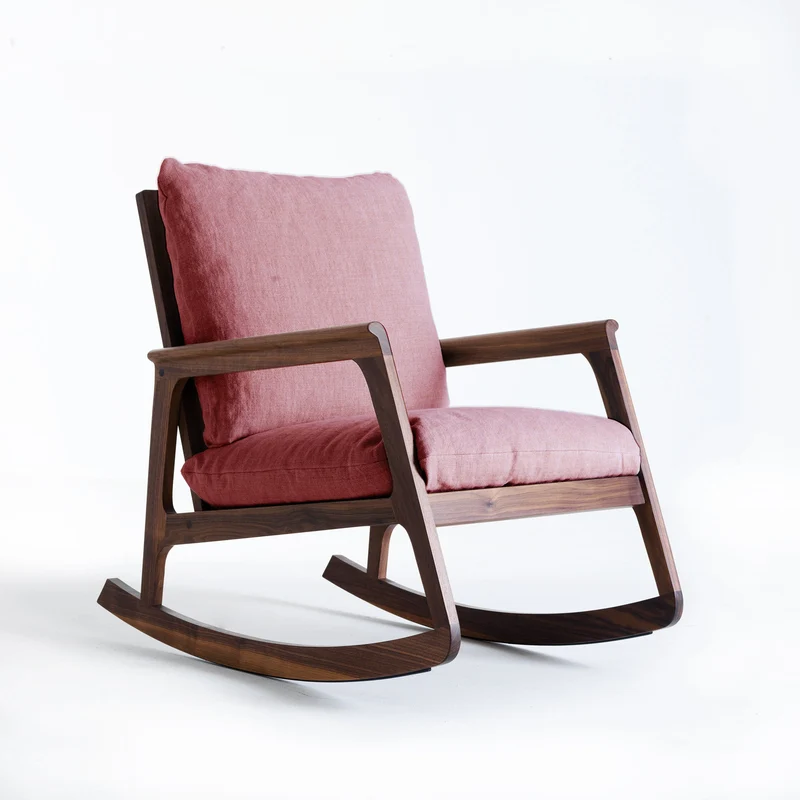 Walnut Wood Rocking Armchair MOMENTO by Dale Italia