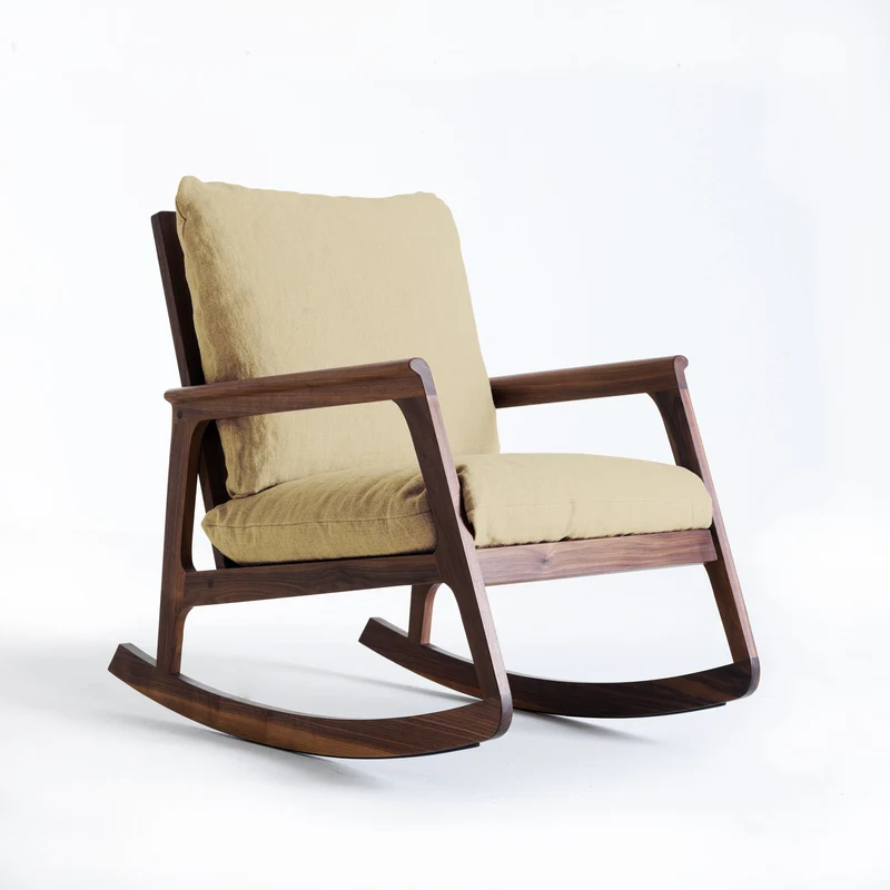 Walnut Wood Rocking Armchair MOMENTO by Dale Italia