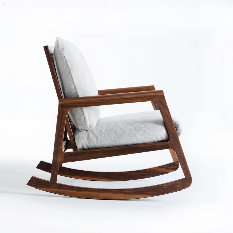 Walnut Wood Rocking Armchair MOMENTO by Dale Italia