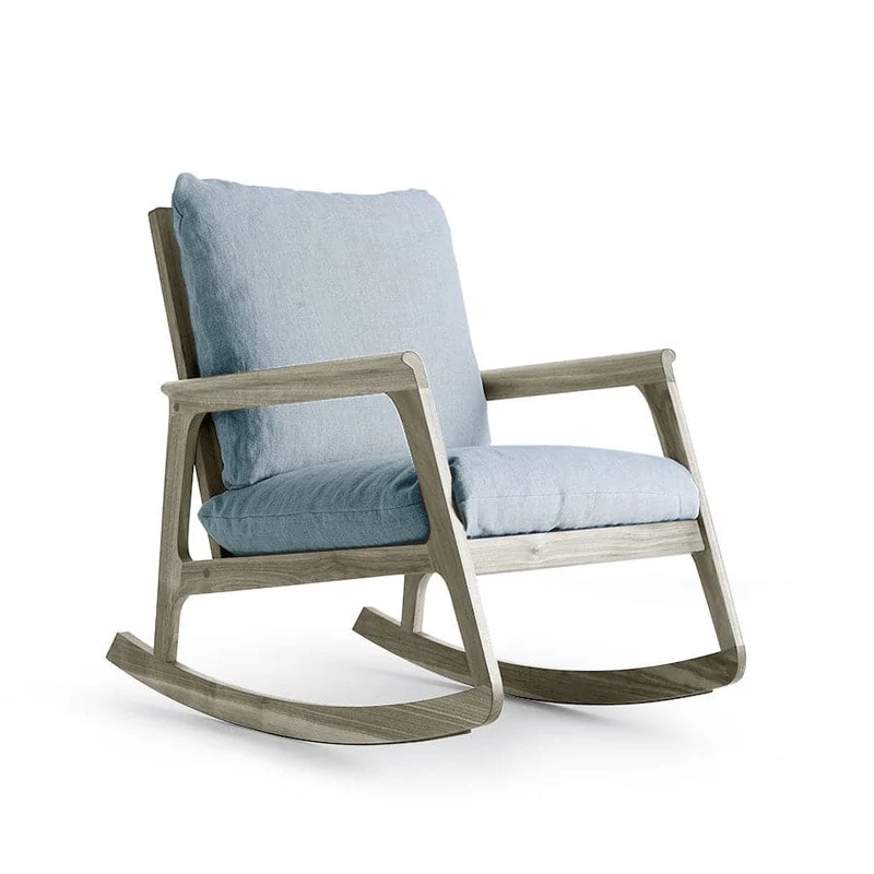 Grey Walnut Wood Rocking Armchair MOMENTO by Dale Italia
