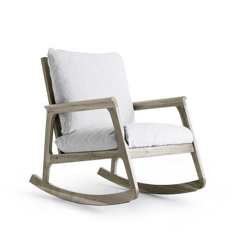 Grey Walnut Wood Rocking Armchair MOMENTO by Dale Italia