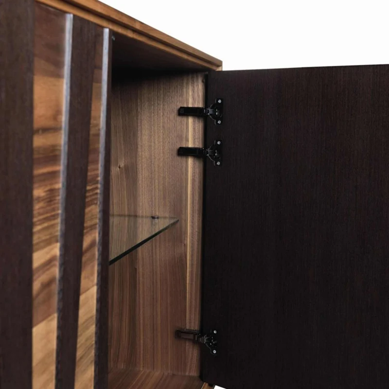 Walnut Wood Sideboard MATERIA Ventaglio Doors by Dale Italia