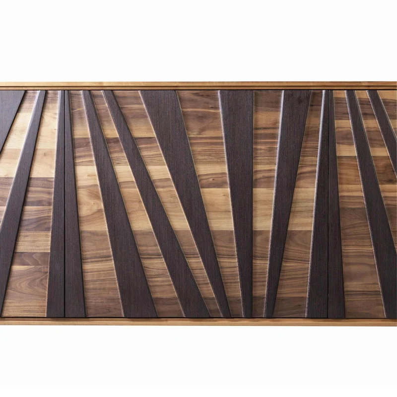 Walnut Wood Sideboard MATERIA Ventaglio Doors by Dale Italia