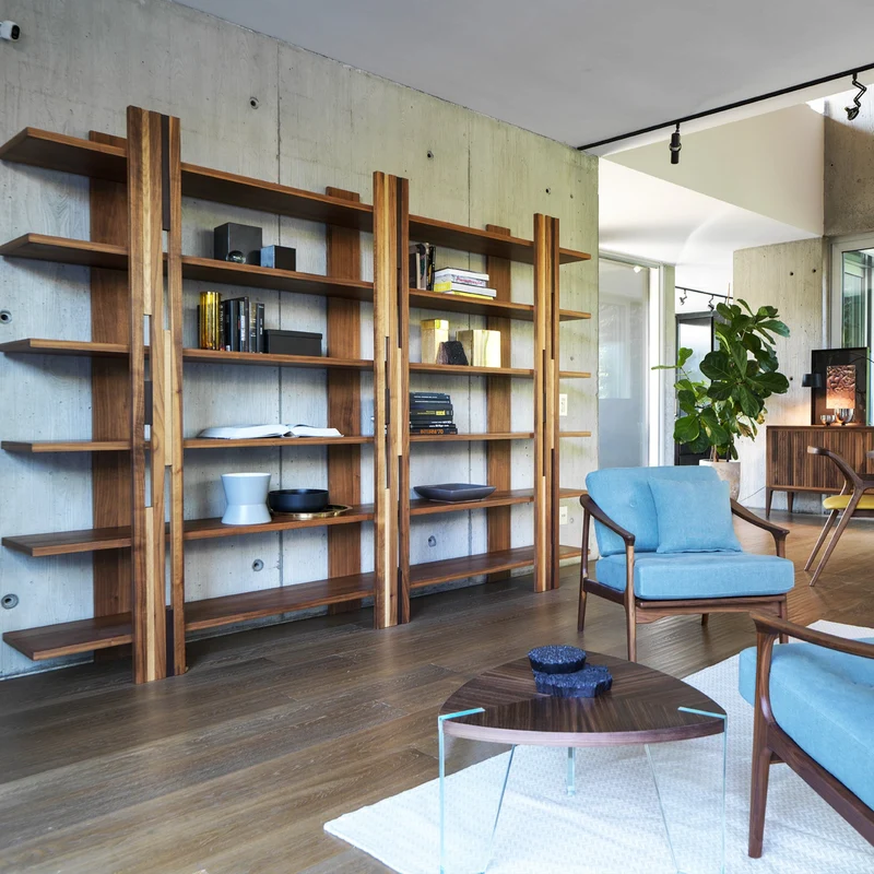 Walnut Wood Bookcase GRAVITA' by Dale Italia