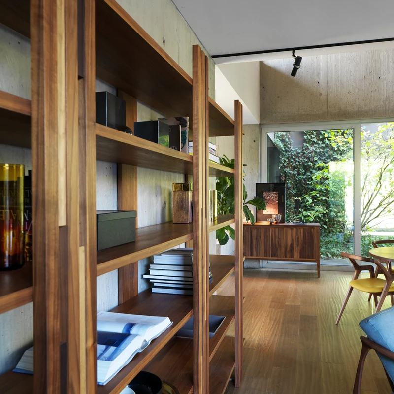 Walnut Wood Bookcase GRAVITA' by Dale Italia
