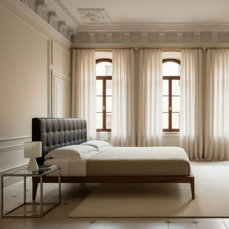 Walnut Wood Bed SIG.RE by Dale Italia