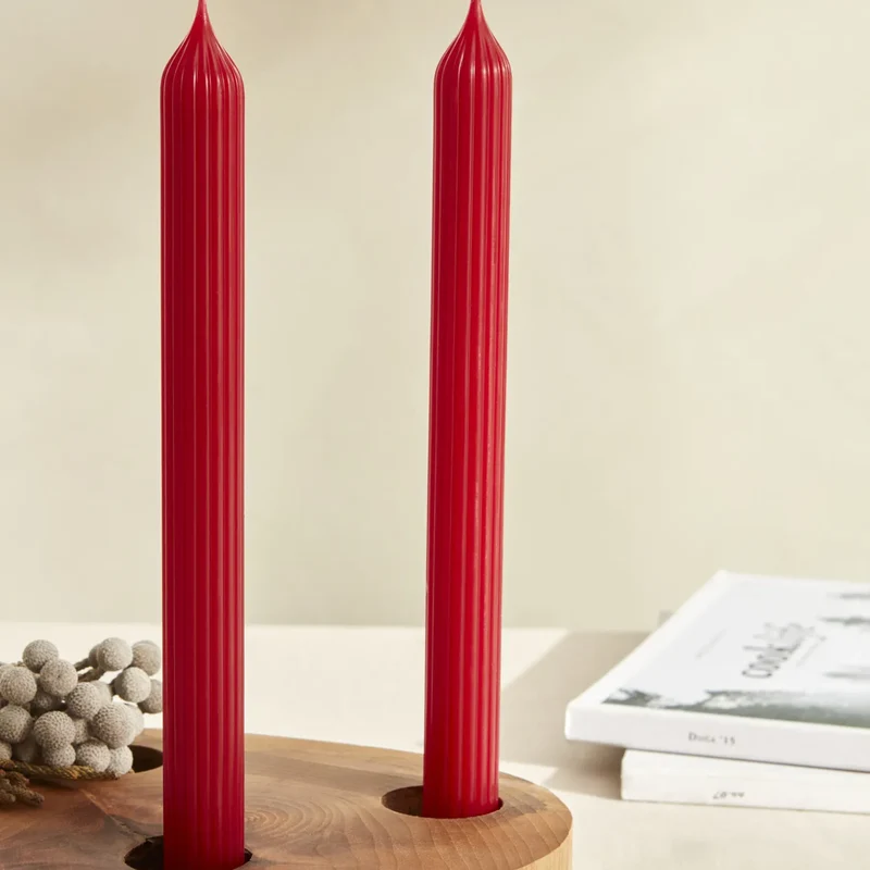 Karaca Home Wave Rote Kerze 2 Teile
