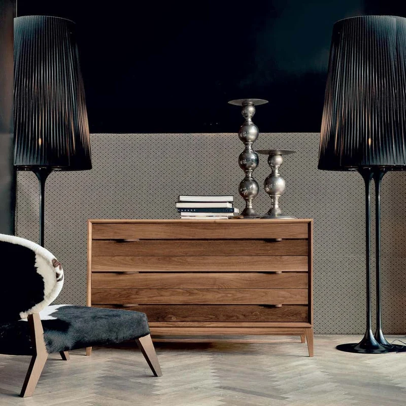 Walnut Wood Chest of Drawers BINARIO by Dale Italia