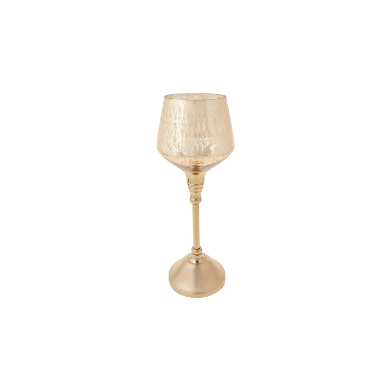 Karaca Lucca Şamdan Teelight Kleiner Kerzenhalter Gold 30x8,5cm