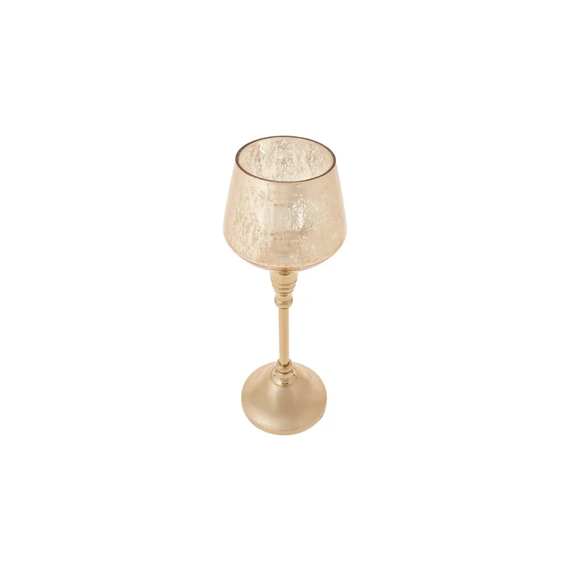 Karaca Lucca Şamdan Teelight Kleiner Kerzenhalter Gold 30x8,5cm