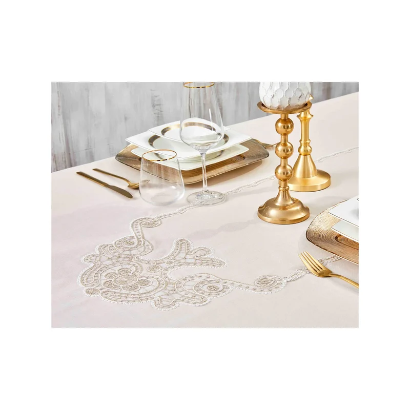 Karaca Home Ades Beige französische Spitzendecke 160 x 240