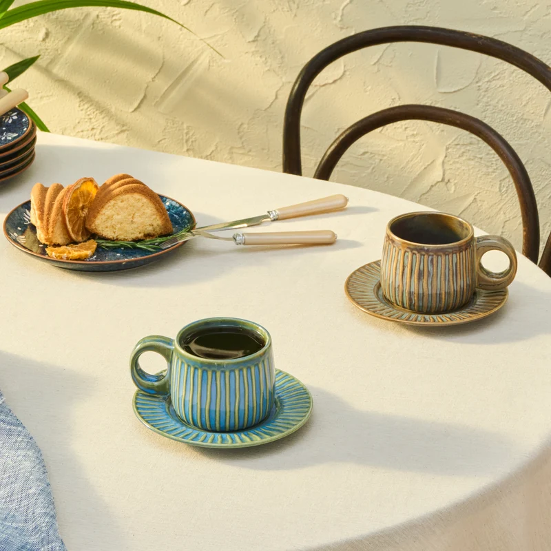 Karaca Arthur Grün & Blau Teetasse, 260 ml