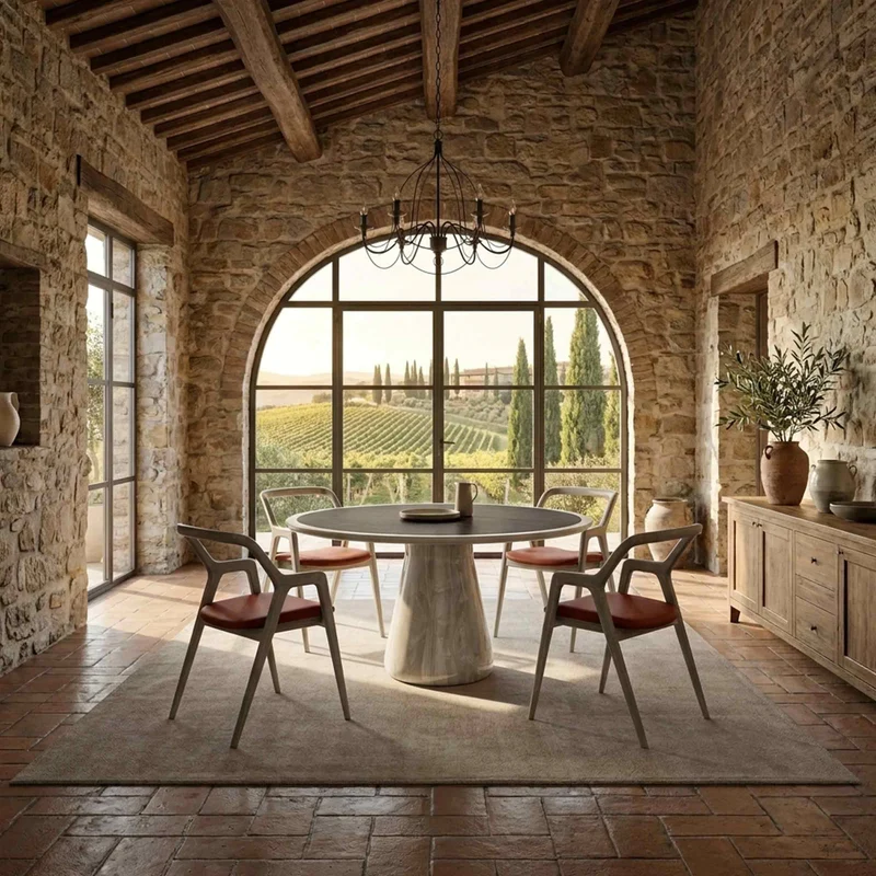 Wooden Round Table CONVIVIO by Dale Italia