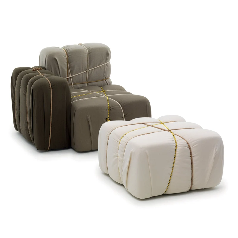 Padded Armchair CONTROPAKKO by Marcantonio for Mogg
