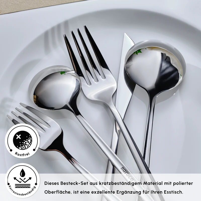 Karaca Orion Platin 30-teiliges Besteckset für 6 Personen