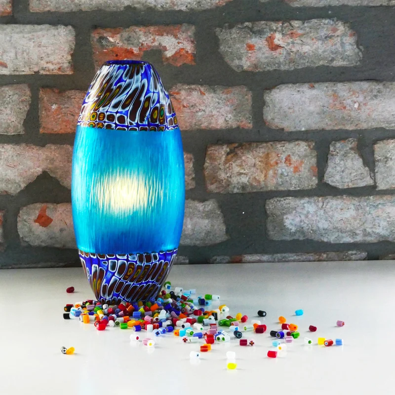 Blown Glass and Murrine Vase BORA002 Unique Piece