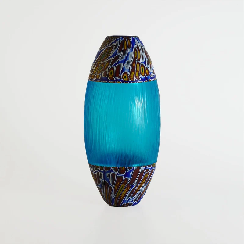 Blown Glass and Murrine Vase BORA002 Unique Piece