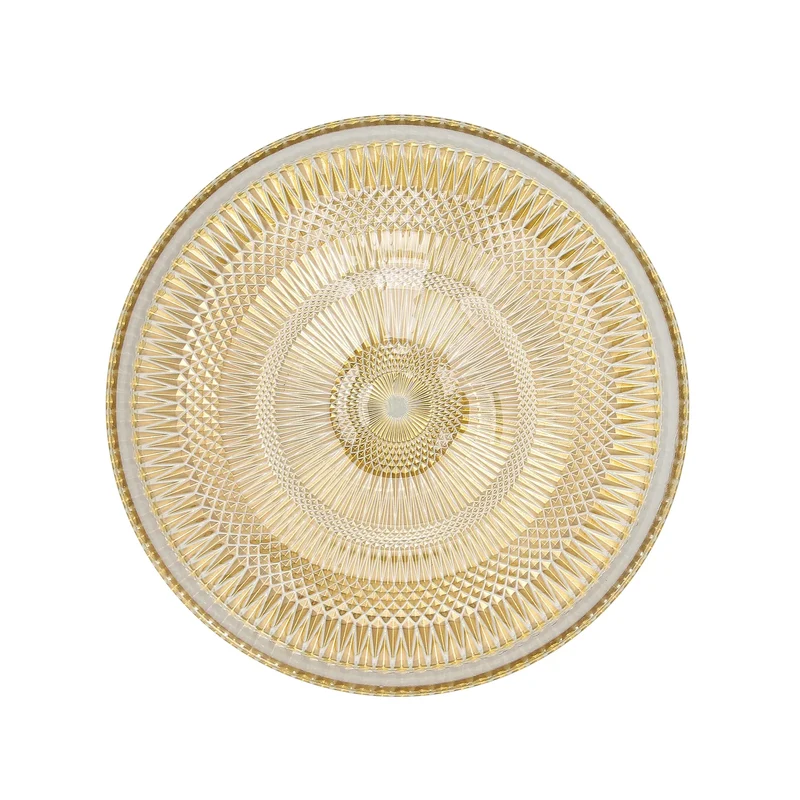 Karaca Palermo Glas Serviertablett Gold 32 cm