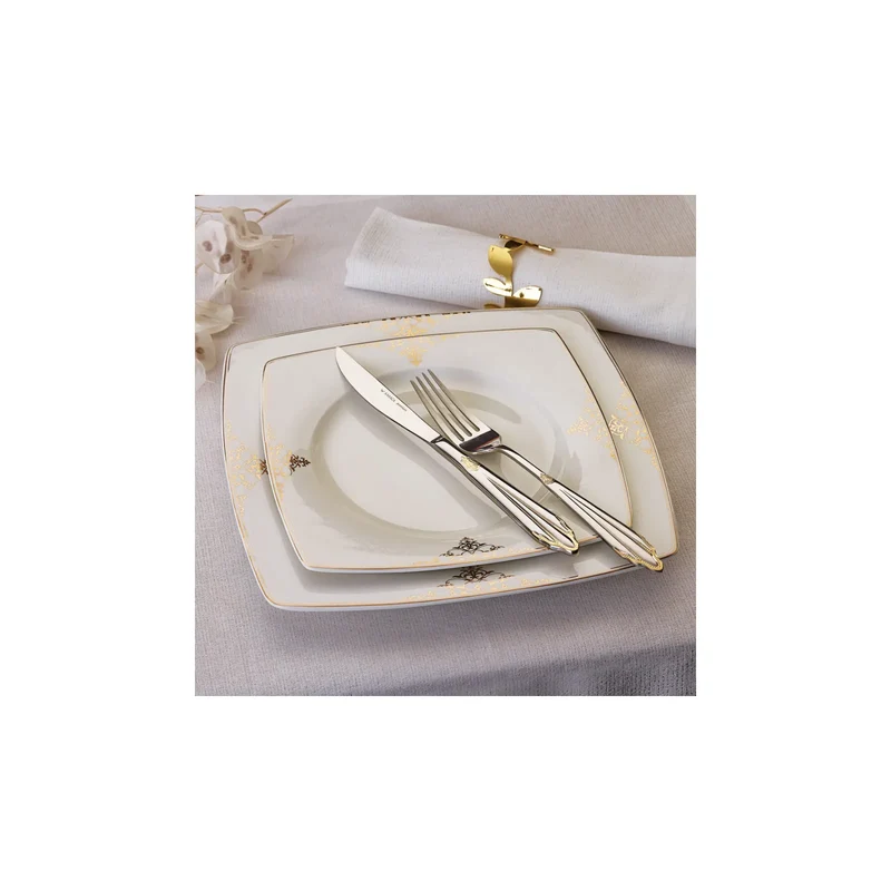Karaca Melina Fine Cream Tafelservice- Set in für 12 Personen- 60-teilig