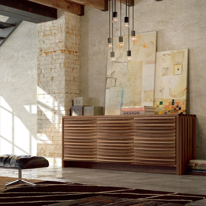 Walnut Wood Sideboard ONDA by Dale Italia