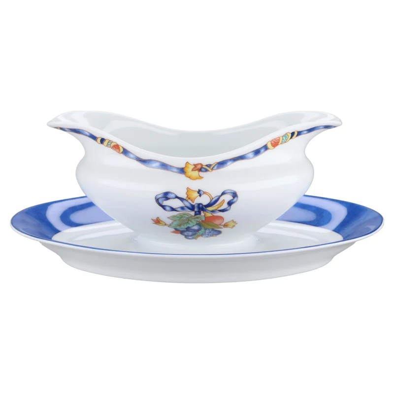 Sauciere mit Teller einteilig