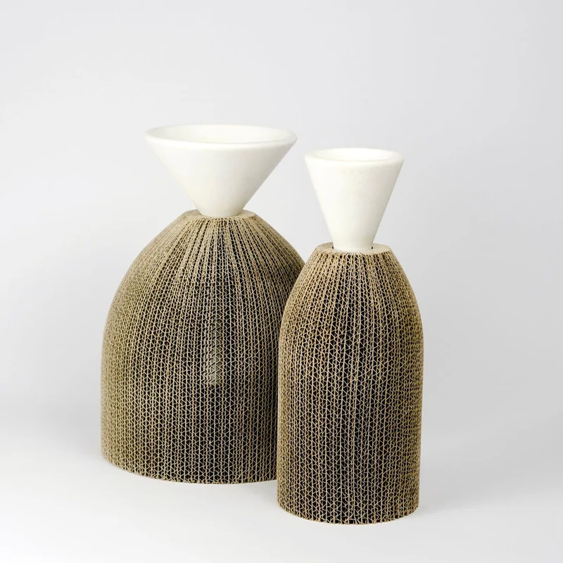 Cardboard & Marble Vase AVVOLTI Small
