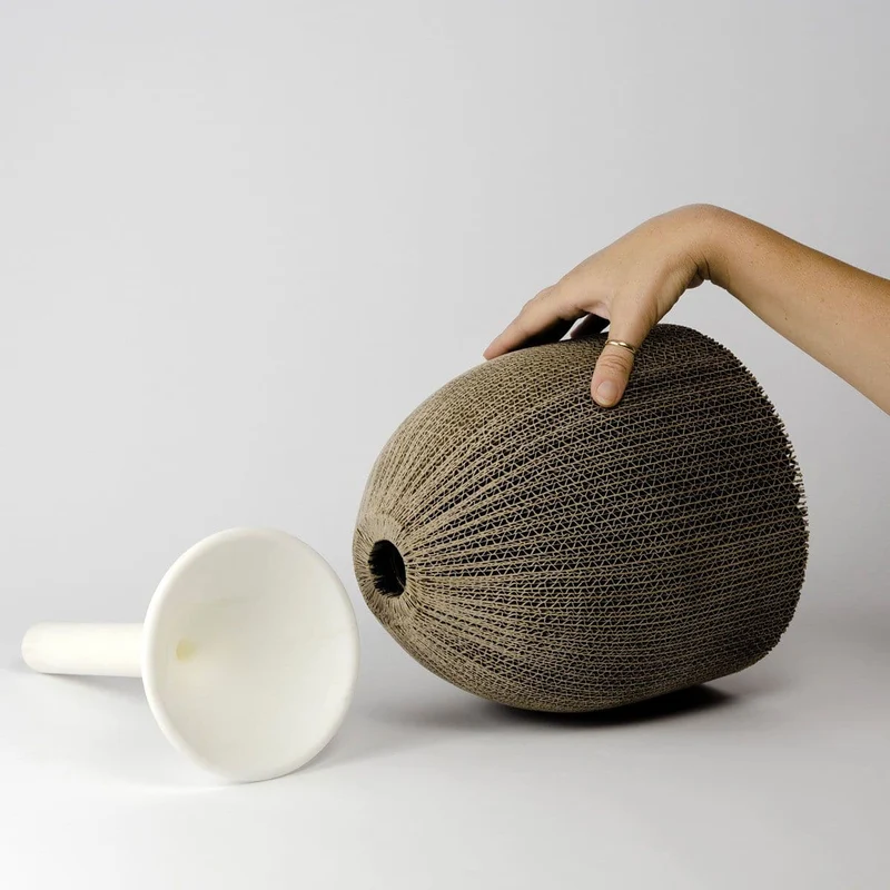 Cardboard & Marble Vase AVVOLTI Large